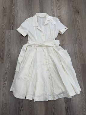 Socapri dress Classic White Button-Front Shirt Dress